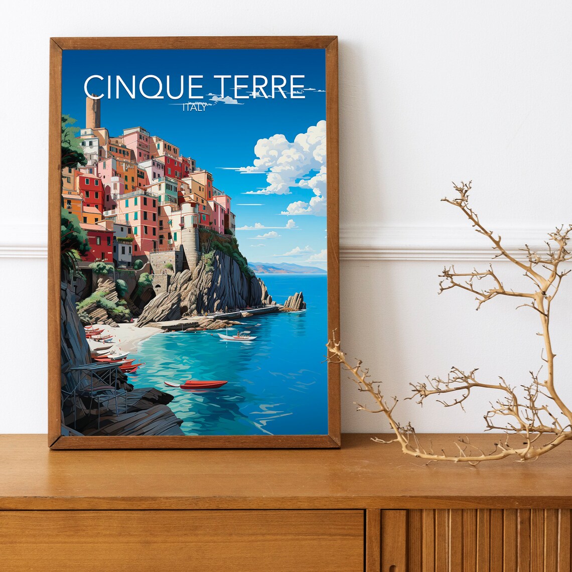 Cinque Terre Modern Travel Poster Print