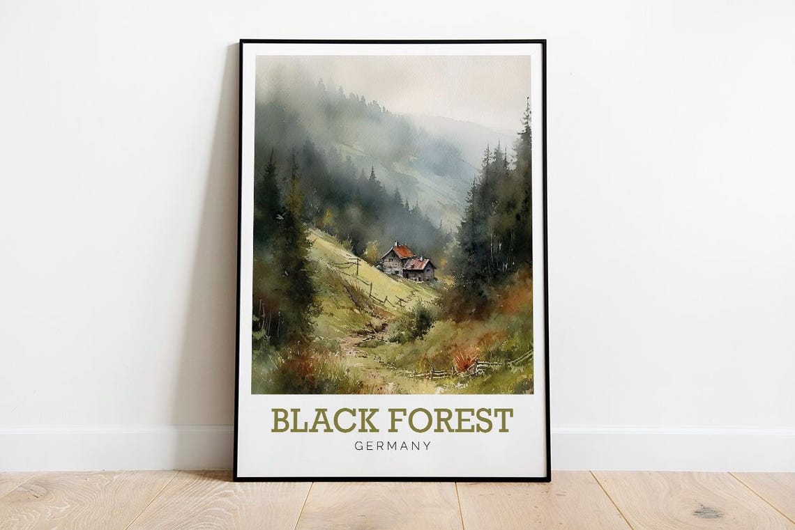 Black Forest Art Print Watercolour Print Print Available In Many Sizes Or