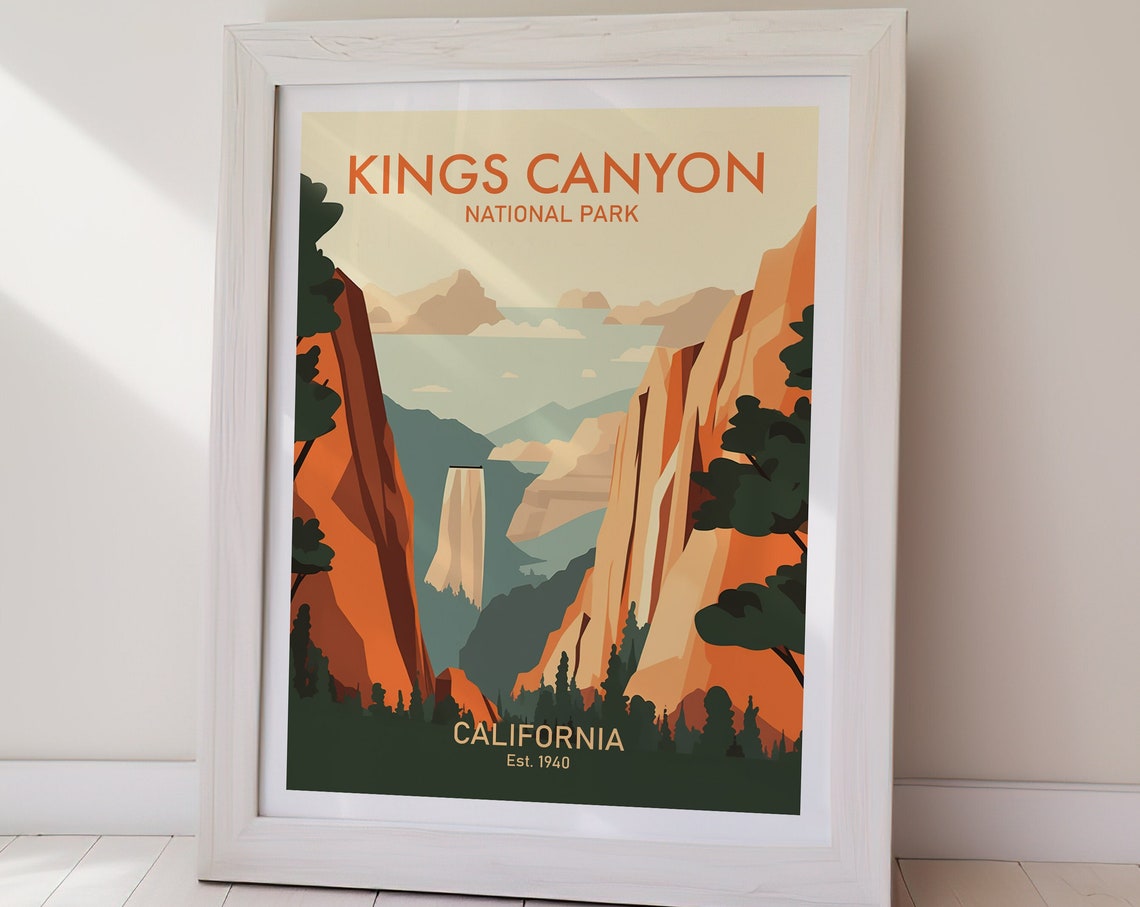 Kings Canyon National Park Poster Usa Gift Holiday Hiking Print Travel Gifts For Her Gifts For Him Holiday Gift - Image 2