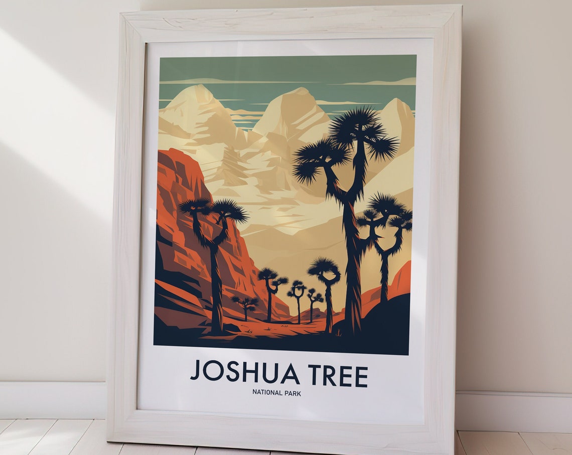 Joshua Tree National Park Desert Trees Retro Travel Poster Artwork - Image 2