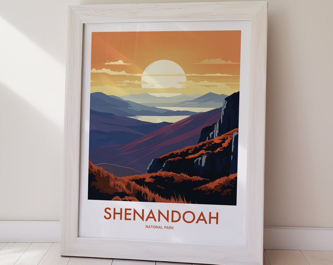 Shenandoah National Park Sunset Mountain Ridges Retro Art Poster - Image 2