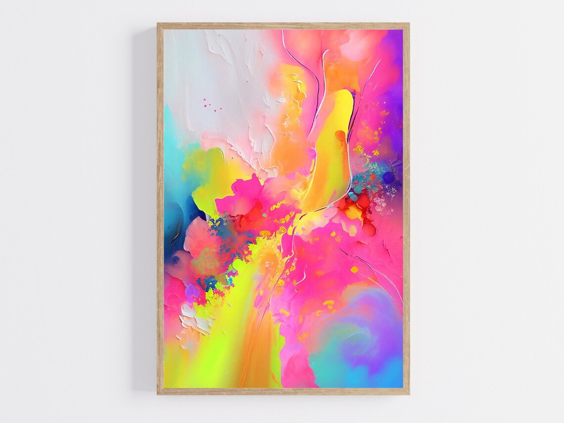 Soft Pastel Watercolor Abstract with Delicate Line Detail Poster - Image 4