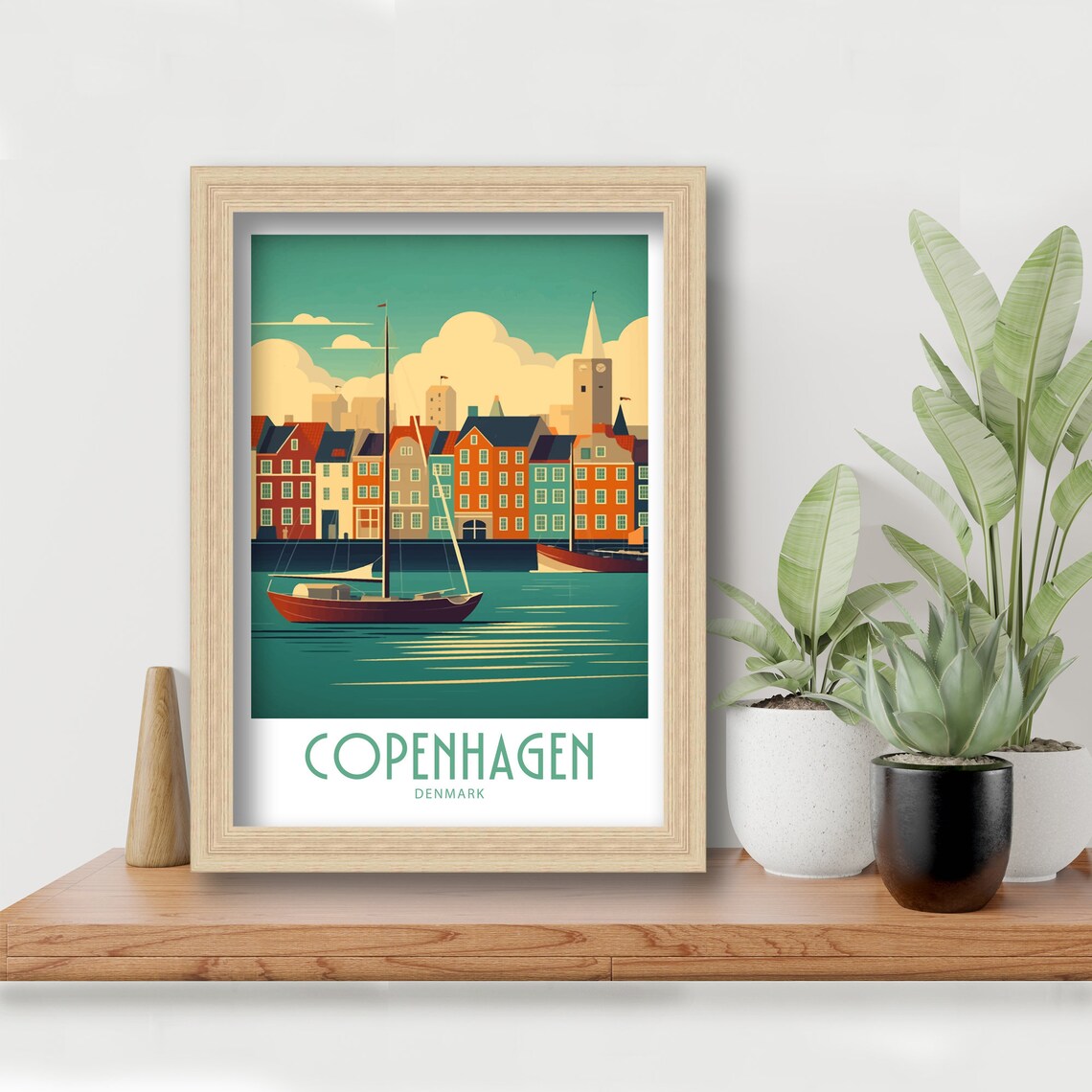 Copenhagen Denmark Colorful Nyhavn Harbor Retro Travel Poster - Image 6