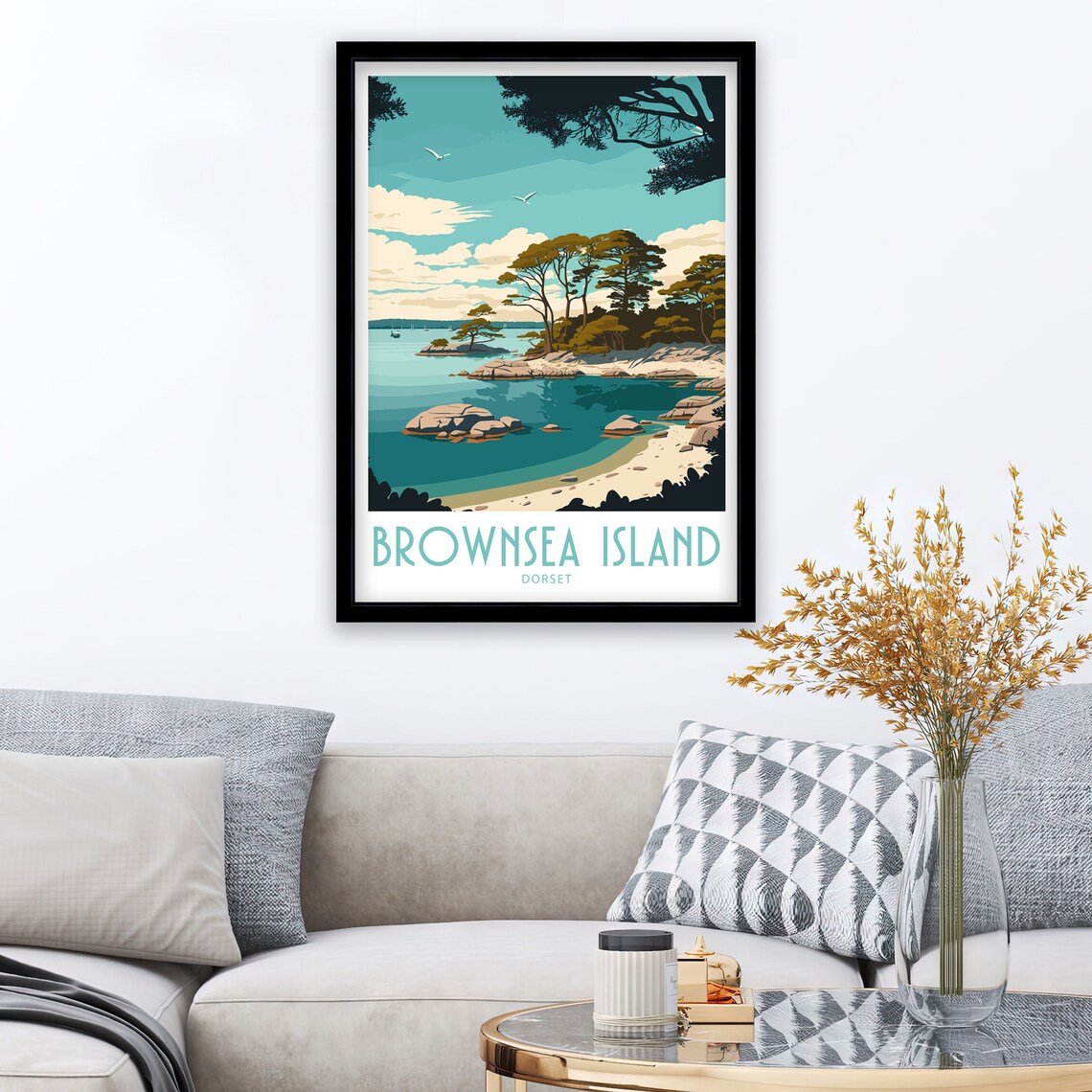 Brownsea Island Travel Poster, Dorset Art Print - Image 3