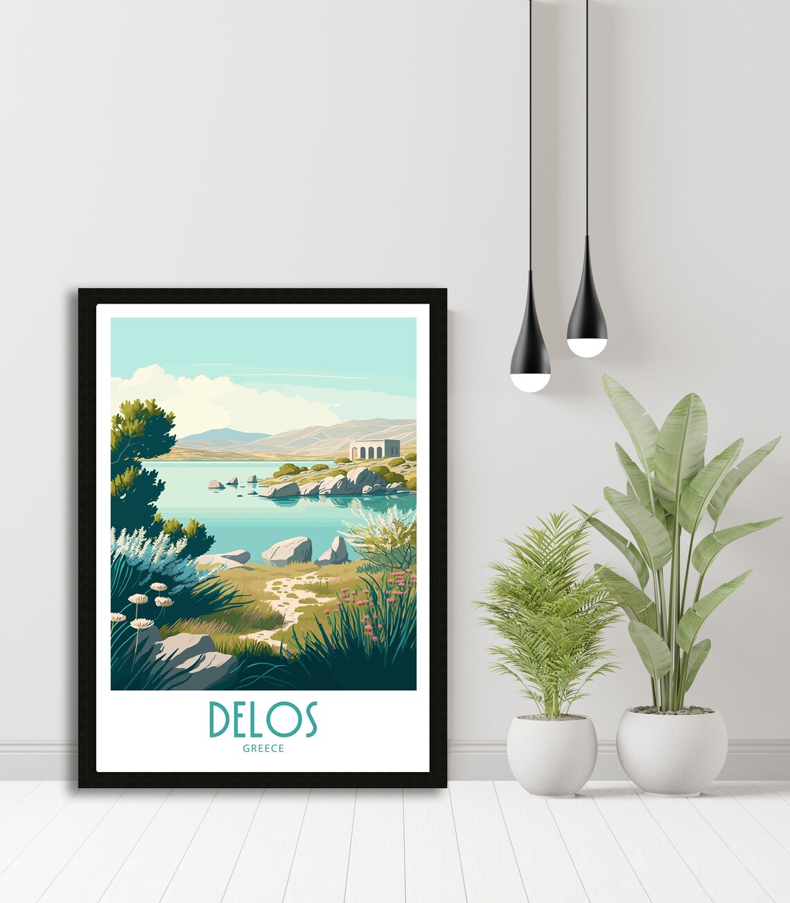 Delos Greece Serene Lagoon Wildflowers Ancient Ruins Travel Poster - Image 5