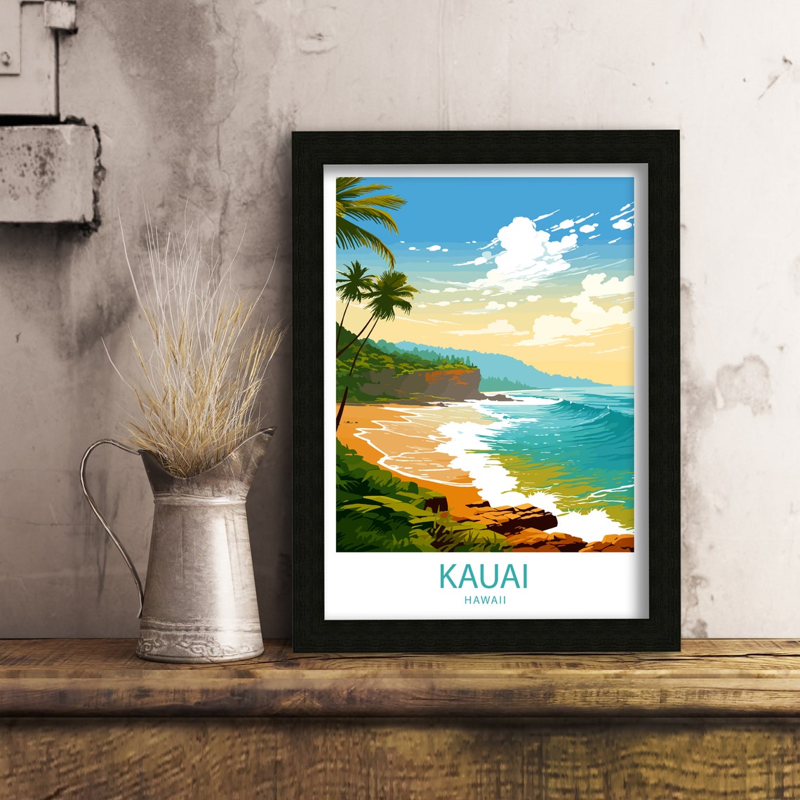 Kauai Travel Print Kauai Wall Decor Hawaii Kauai Art Kauai Wall Art Hawaii Poster Gift For Tropical Paradise Lovers Kauai Travel Poster Art - Image 6