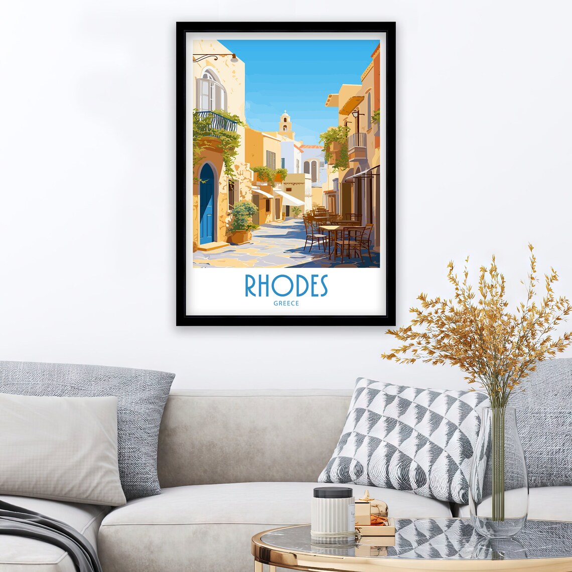 Rhodes Greece Travel Poster, Europe Wall Art - Image 3
