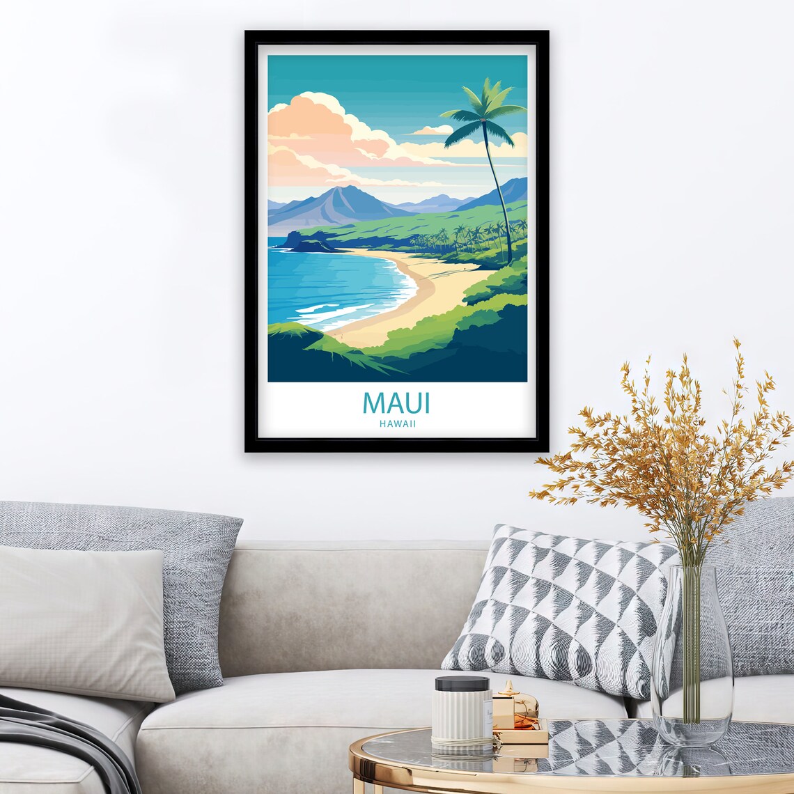 Maui Travel Print Maui Wall Decor Hawaii Maui Art Maui Wall Art Hawaii Poster Gift For Tropical Paradise Lovers Maui Travel Poster Art Gift - Image 2