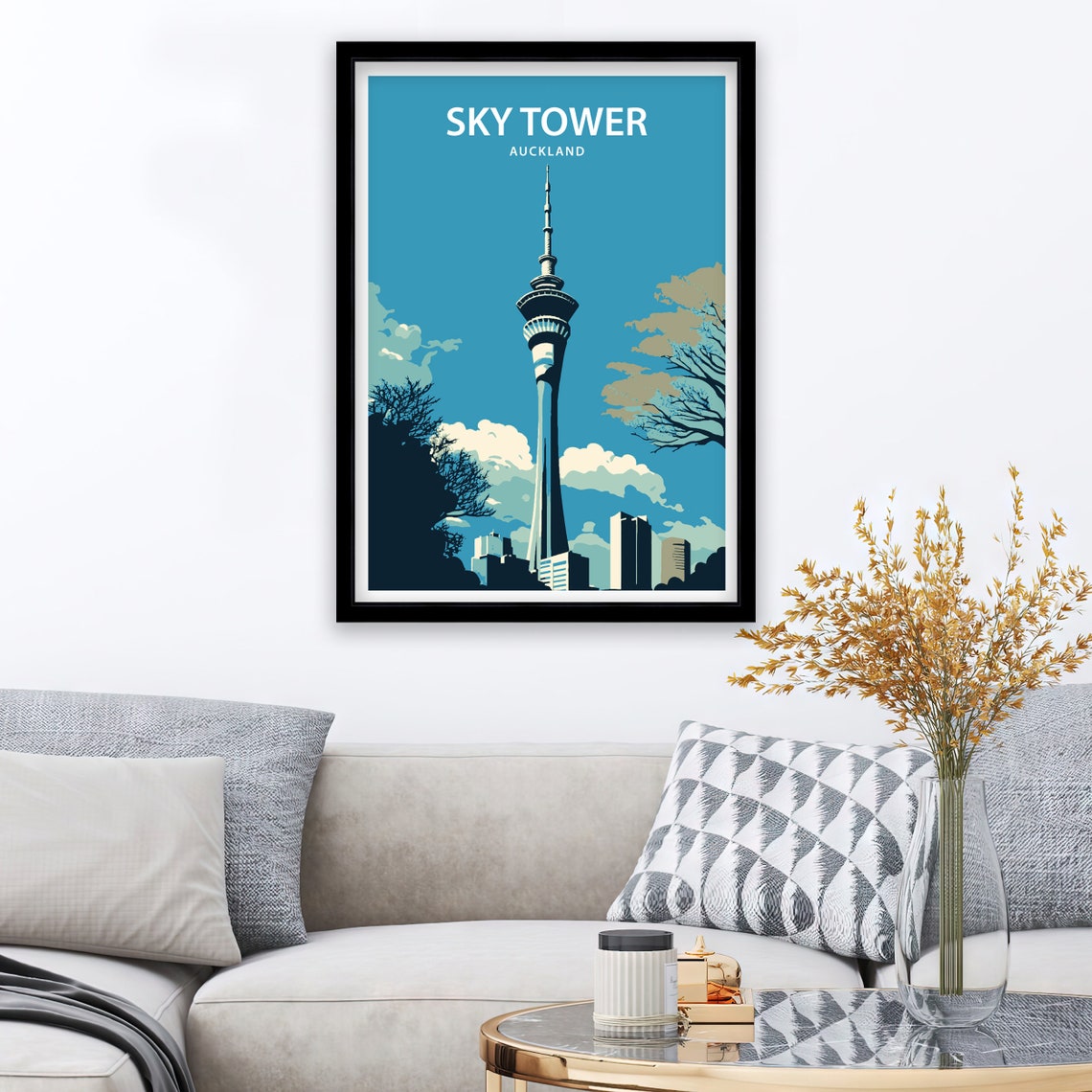 Sky Tower Art Print Auckland Poster Auckland Print New Zealand Print New Zealand Poster Sky Tower Poster Auckland Wall Art - Image 2