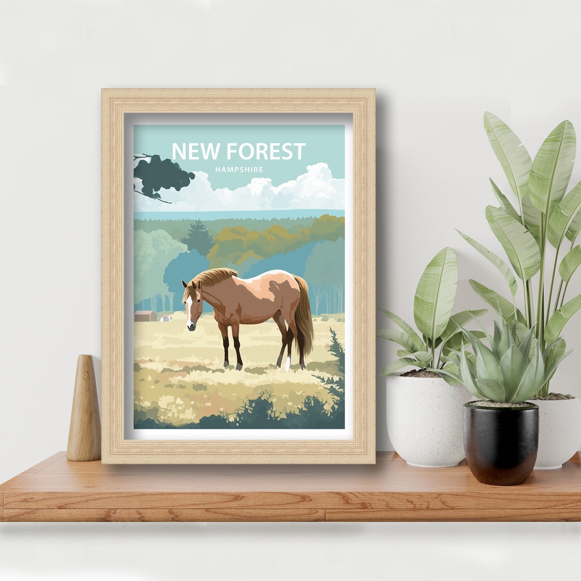 New Forest Hampshire Grazing Pony Rolling Forest Meadow Poster - Image 5