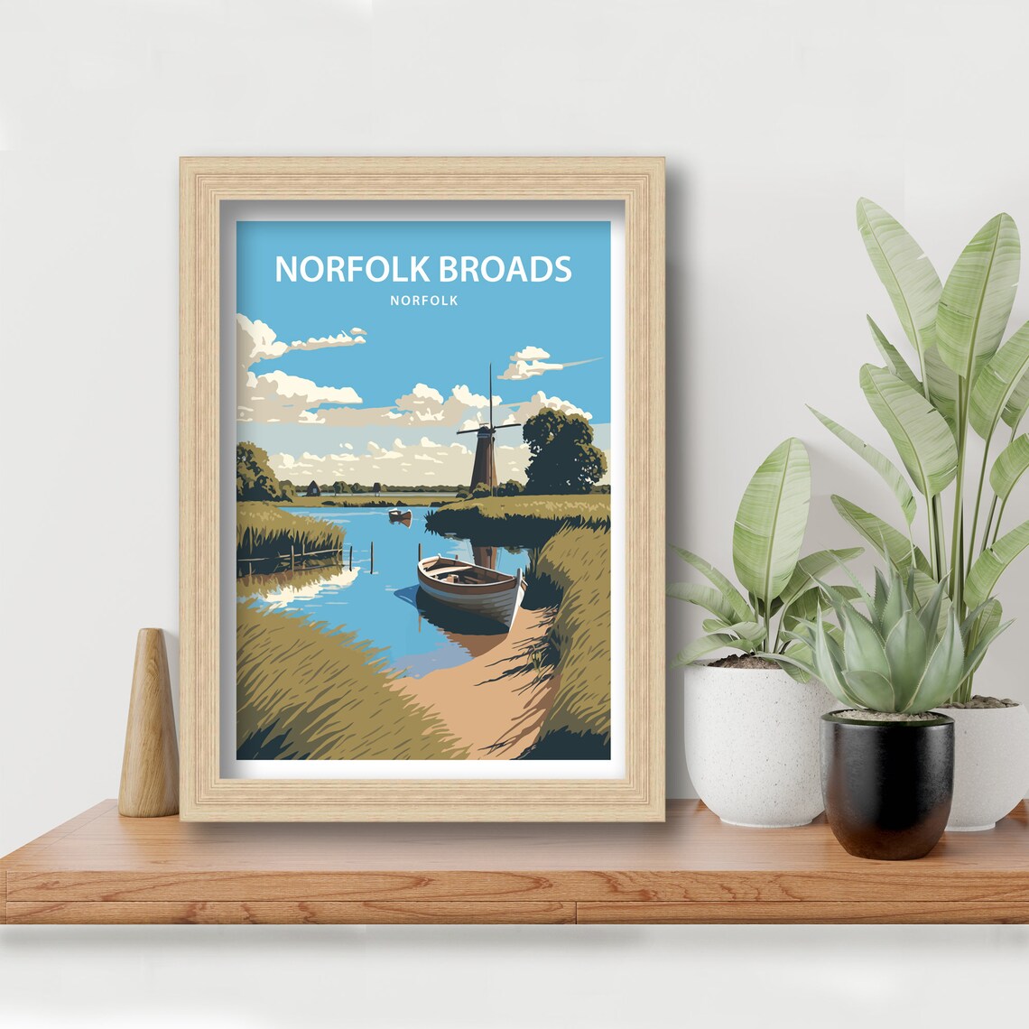 Norfolk Broads Travel Poster, Scenic Place Art Print - Image 5