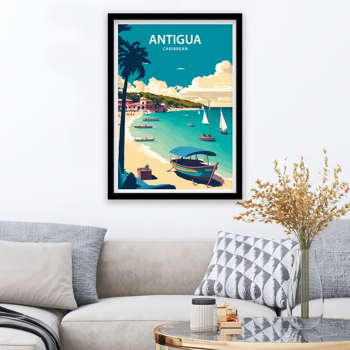 Antigua Travel Poster, Antigua Wall Decor - Image 3