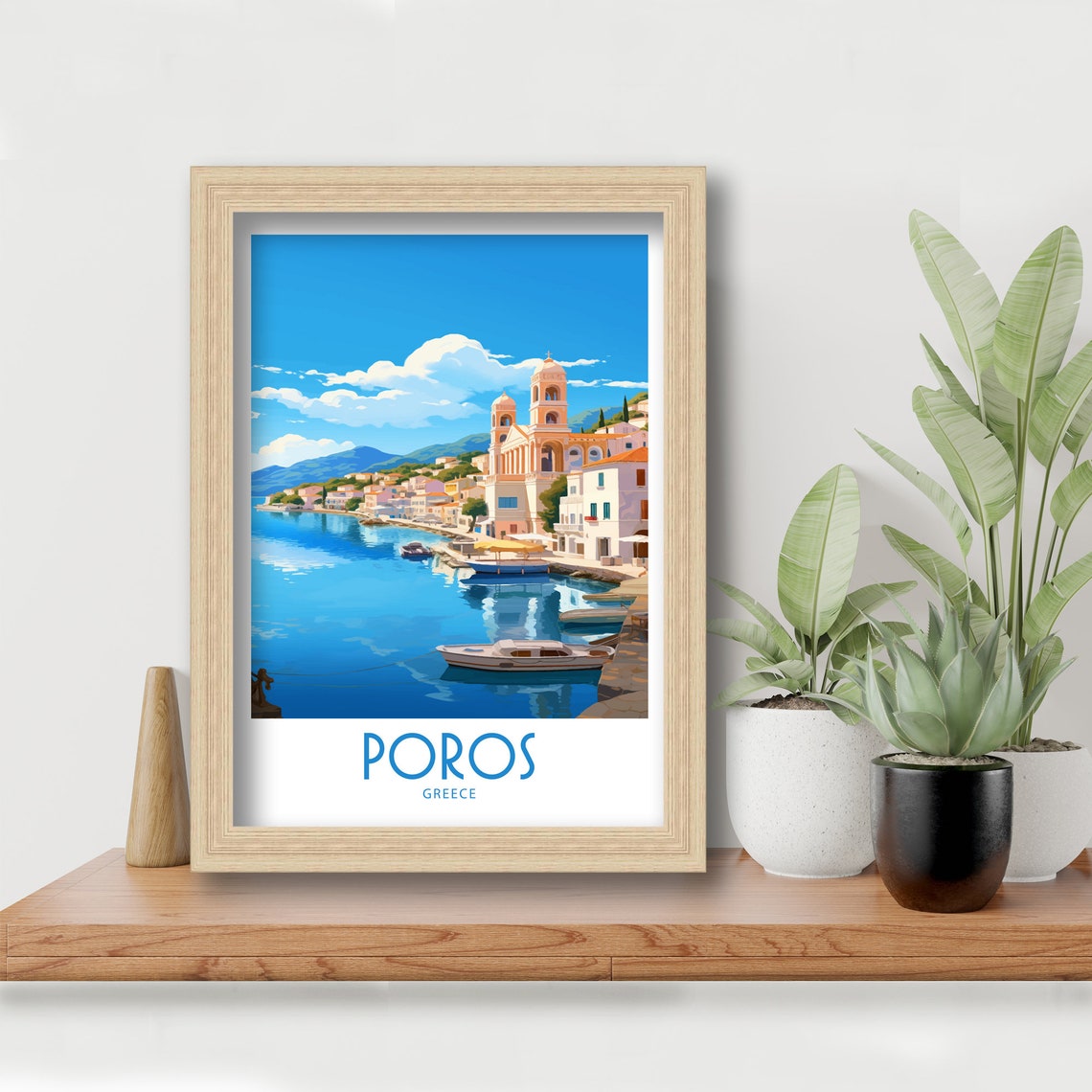 Poros Travel Print Wall Art Poros Wall Hanging Home Dcor Poros Gift Art Lovers Greece Art Lover Gift Poros Wall Dcor Print Poros Print Art - Image 6