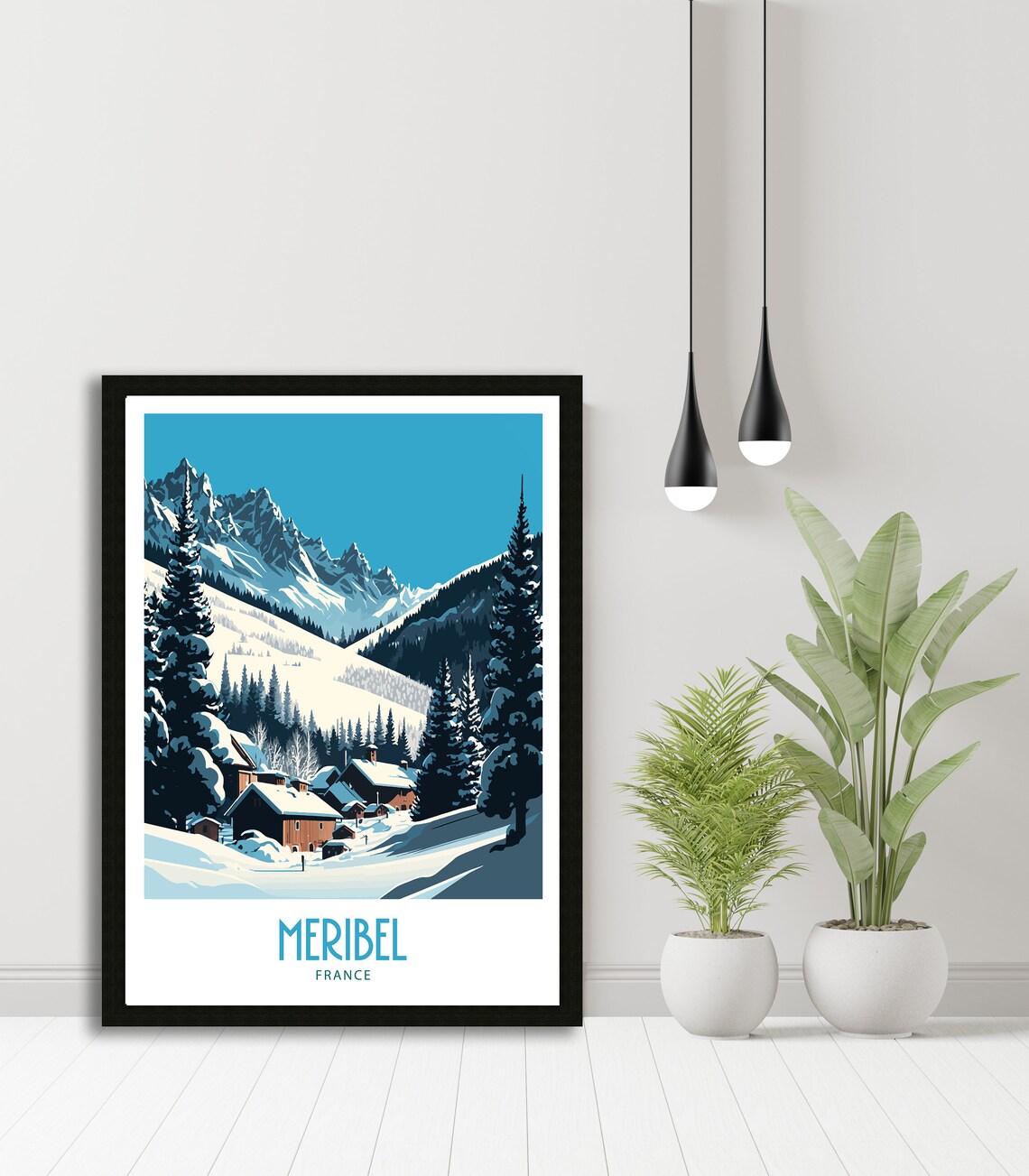 Meribel Ski Travel Poster, Ski Resort Art Print - Image 4