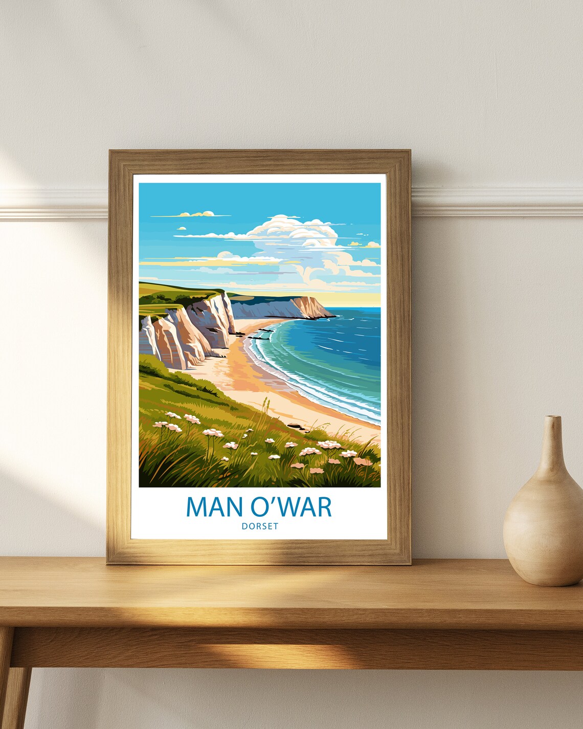 Man O' War Beach Travel Poster, Dorset - Image 6