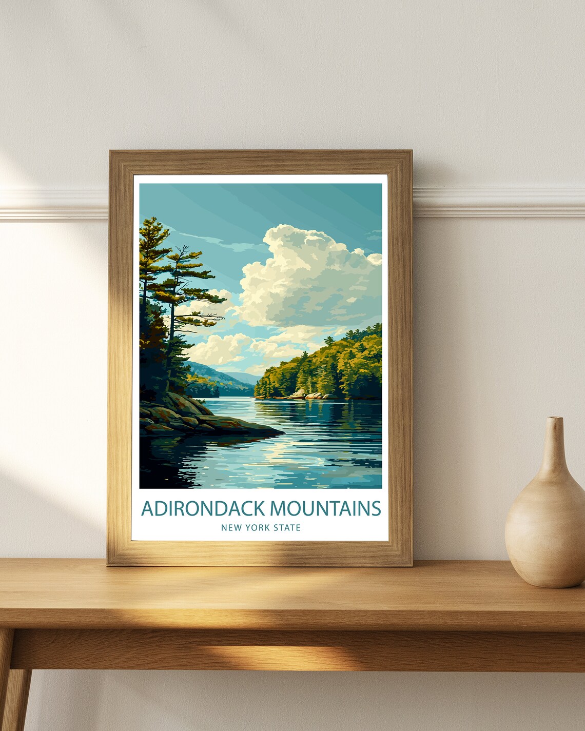 Adirondack Mountains Travel Poster, Mountain Landscape - Image 3