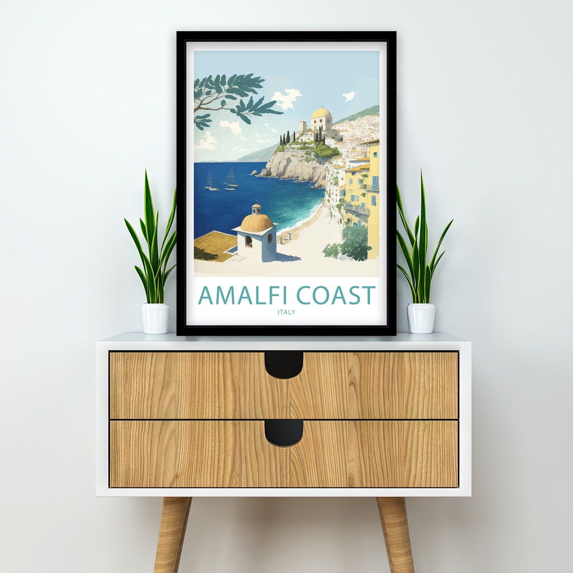 Amalfi Coast Travel Print Wall Art Amalfi Coast Italy Travel Poster Gift Amalfi Coast Italy Scenic Wall Art Amalfi Coast Italy Travel Print - Image 2
