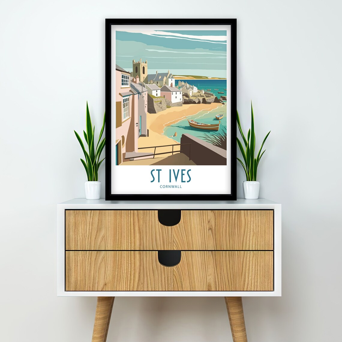 St Ives Cornwall Travel Poster, Home Decoration - Image 3