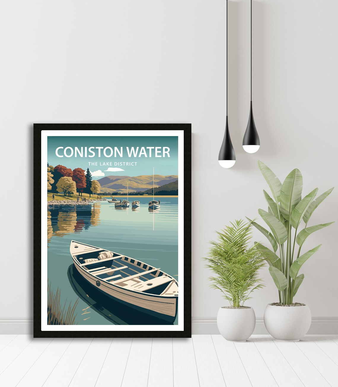 Coniston Water Travel Poster, Lake District - Image 4