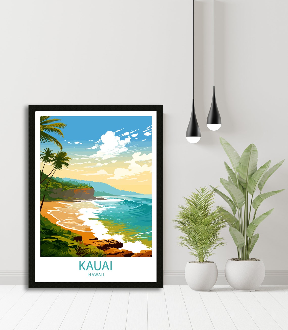Kauai Travel Print Kauai Wall Decor Hawaii Kauai Art Kauai Wall Art Hawaii Poster Gift For Tropical Paradise Lovers Kauai Travel Poster Art - Image 4