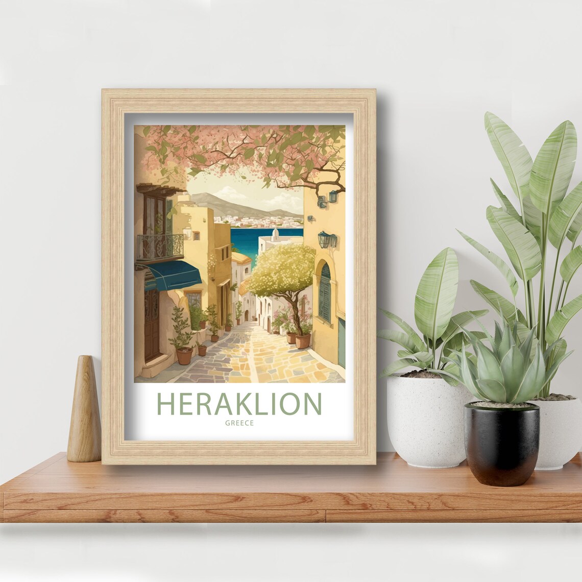 Heraklion Greece Blossom Street Sea View Retro Travel Poster - Image 6