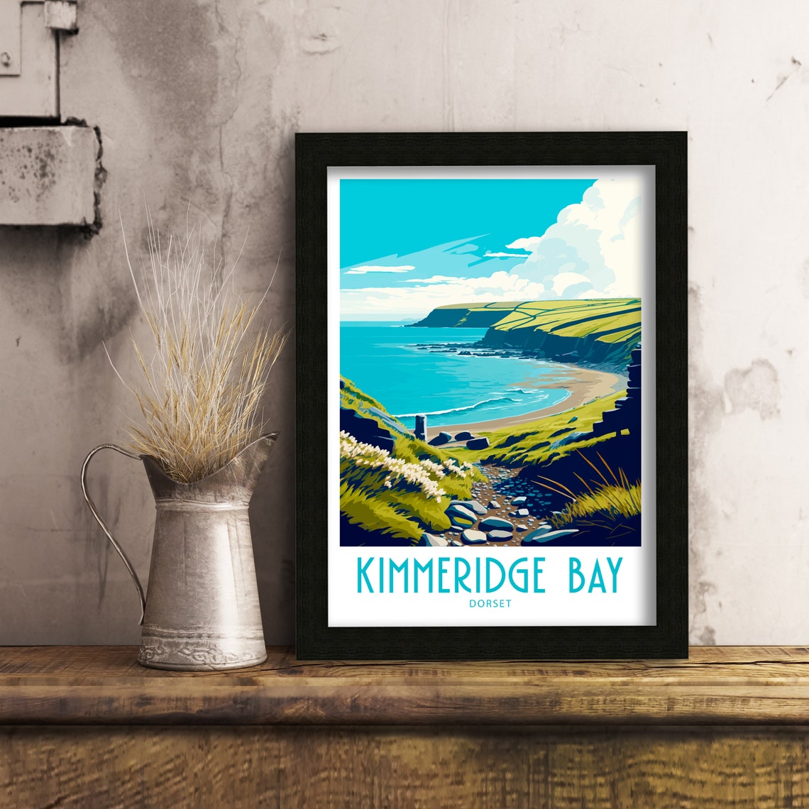 Kimmeridge Bay Dorset Cliff Coastline Cove Vintage Travel Poster - Image 2