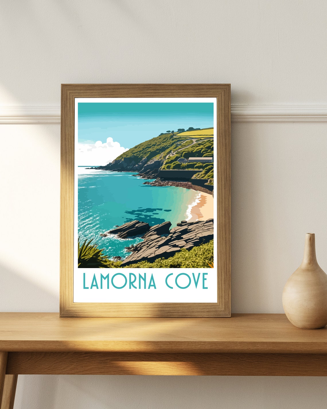 Lamorna Cove Cornwall Cliffs Coastal Walk Ocean View Travel Poster - Image 4