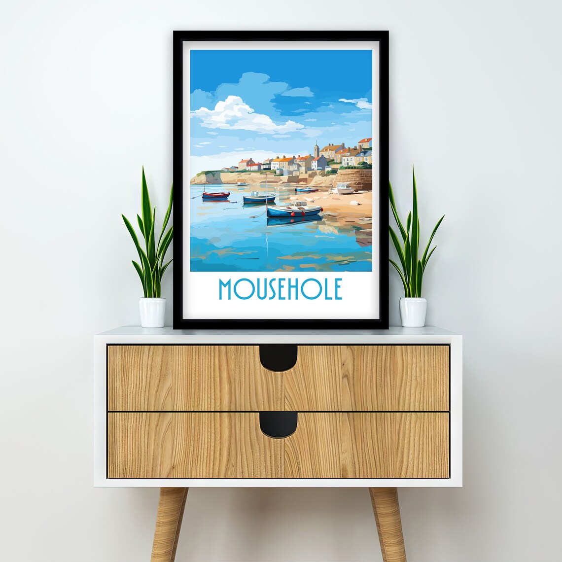Mousehole Cornwall Travel Poster, Place-Name Art Print - Image 3
