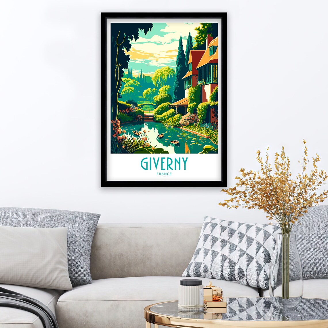 Giverny France Flower Garden Pond Water Lily Art Vintage Poster - Image 4