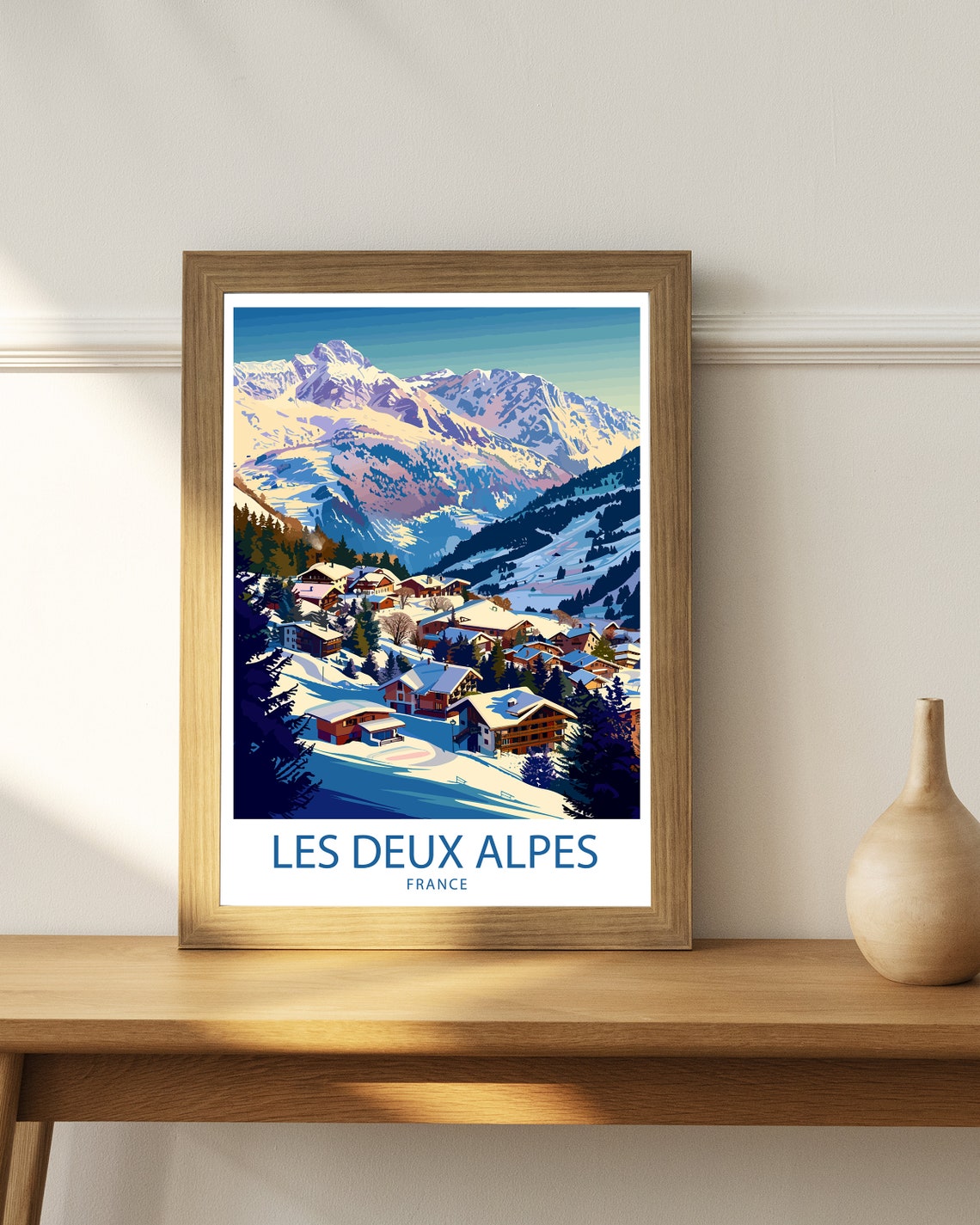 Les Deux Alpes Travel Print Les Deux Alpes Wall Decor France Les Deux Alpes Art Les Deux Alpes Wall Art France Poster Gift For Ski Lovers - Image 2