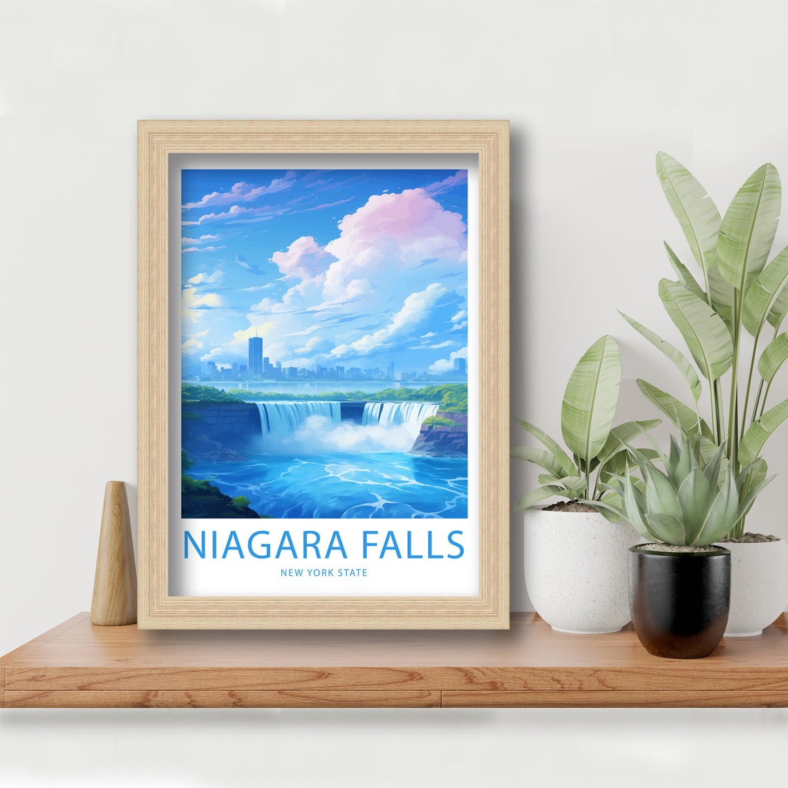 Niagara Falls New York State Falls City Skyline Illustrated Poster - Image 5
