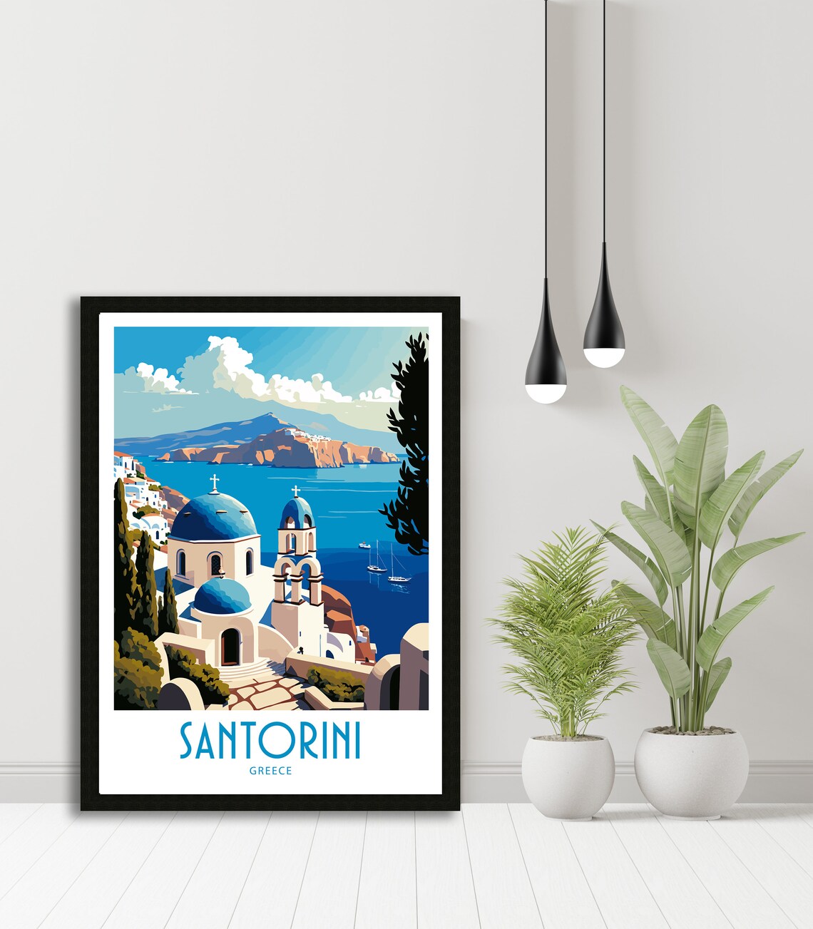 Santorini Greece Travel Poster, Home Decor Art Print - Image 5