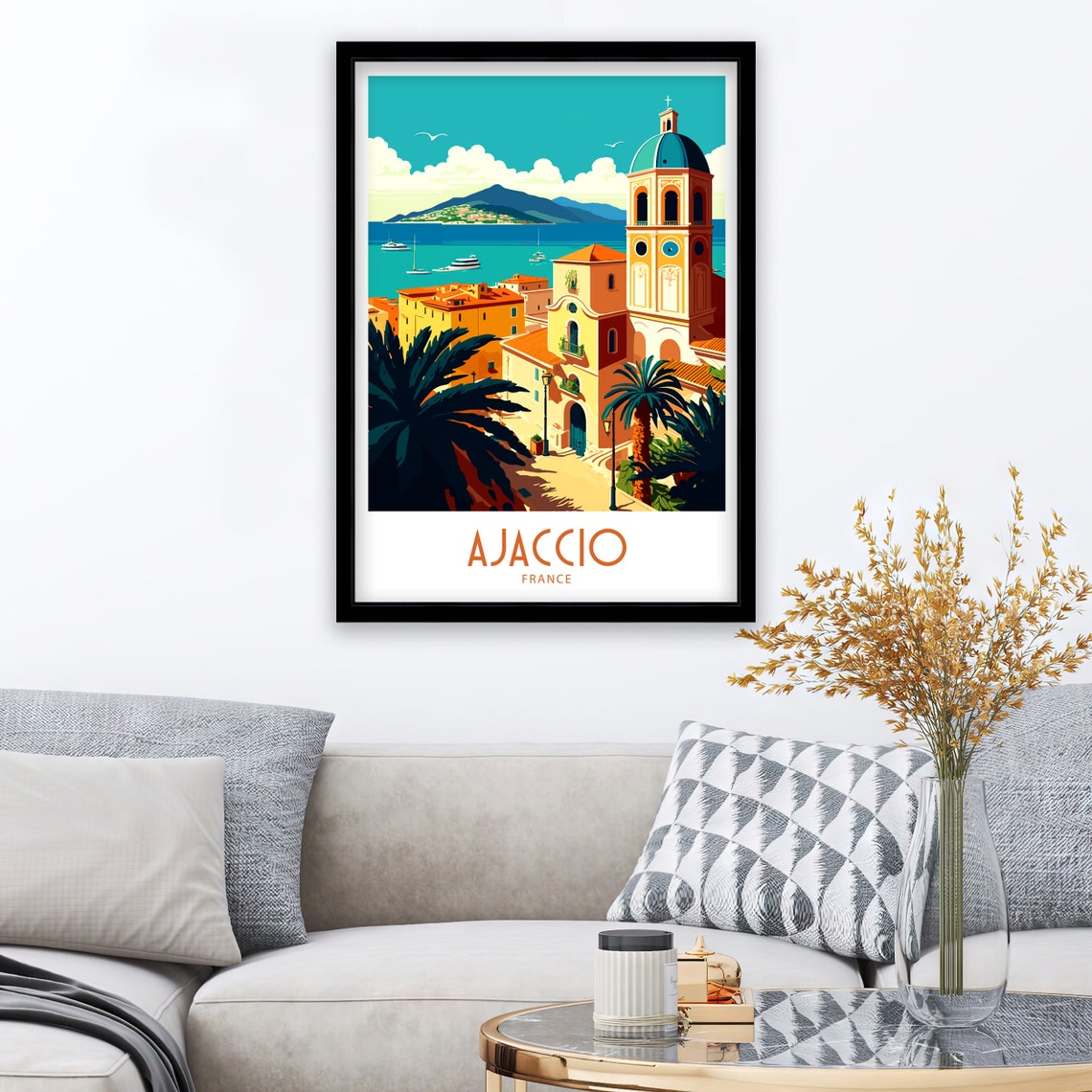 Ajaccio Travel Print Ajaccio France Poster Home Dcor Ajaccio France Art Print Ajaccio French Room Print Ajaccio France Wall Decor Ajaccio - Image 4