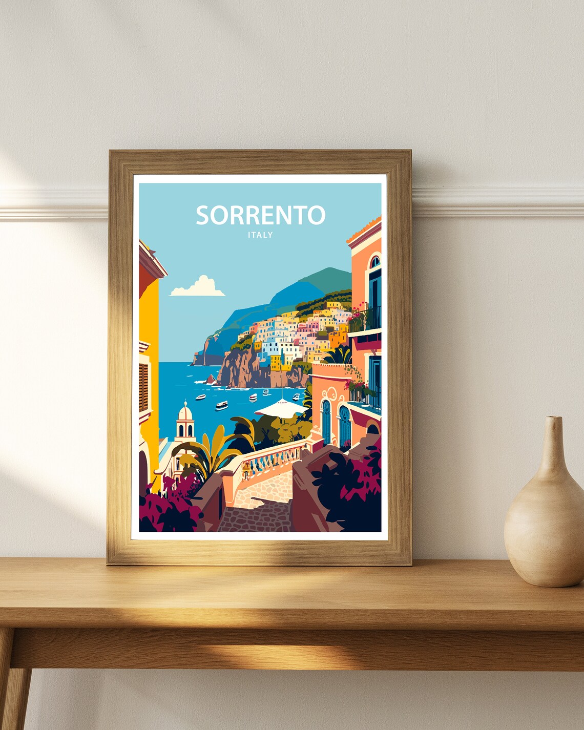 Sorrento Italy Travel Poster, Coastal Place Print - Image 3