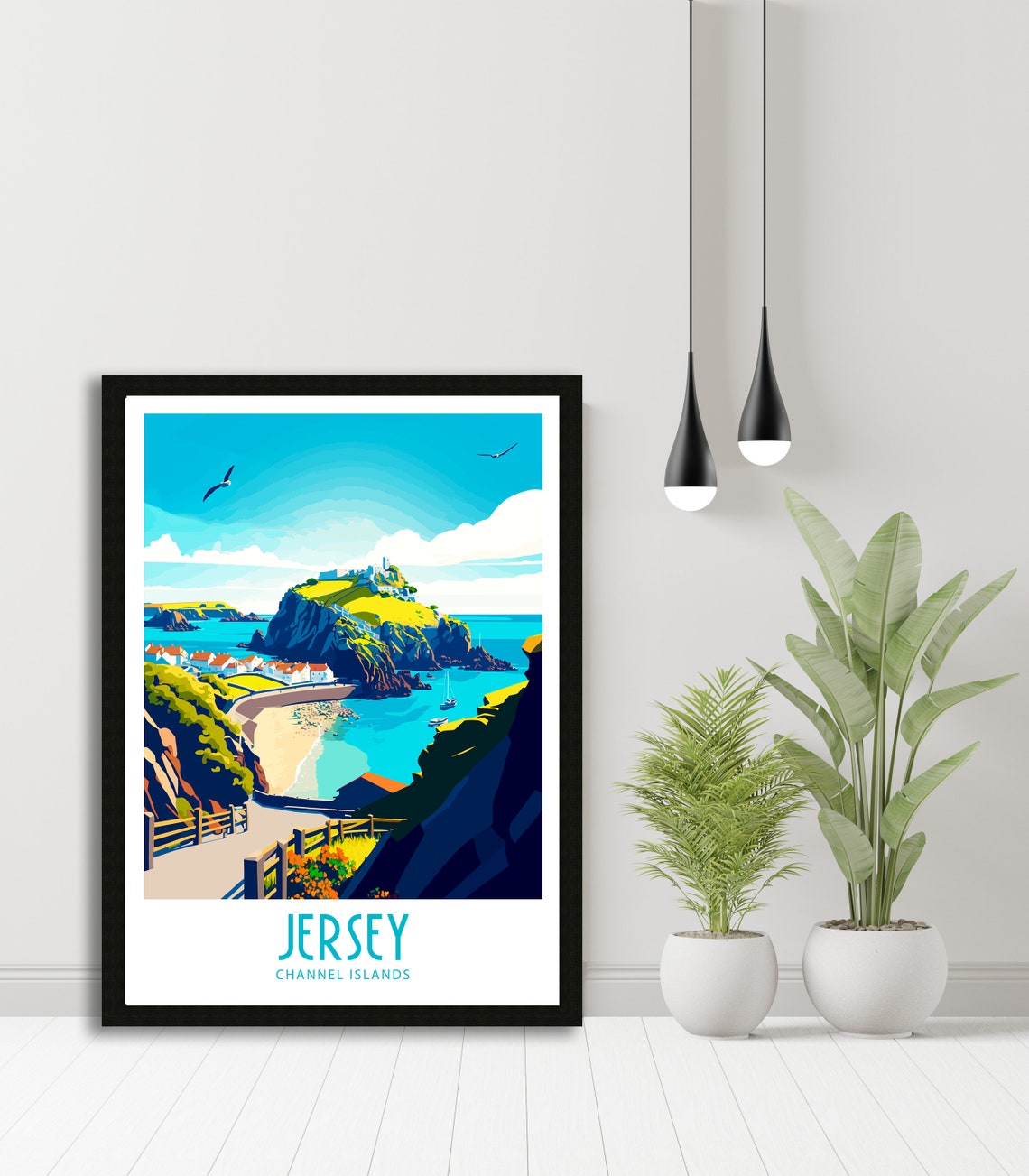 Jersey Travel Print Jersey France Poster Home Dcor Jersey France Art Print Jersey France Room Print Jersey Wall Art Jersey Wall Hanging - Image 6