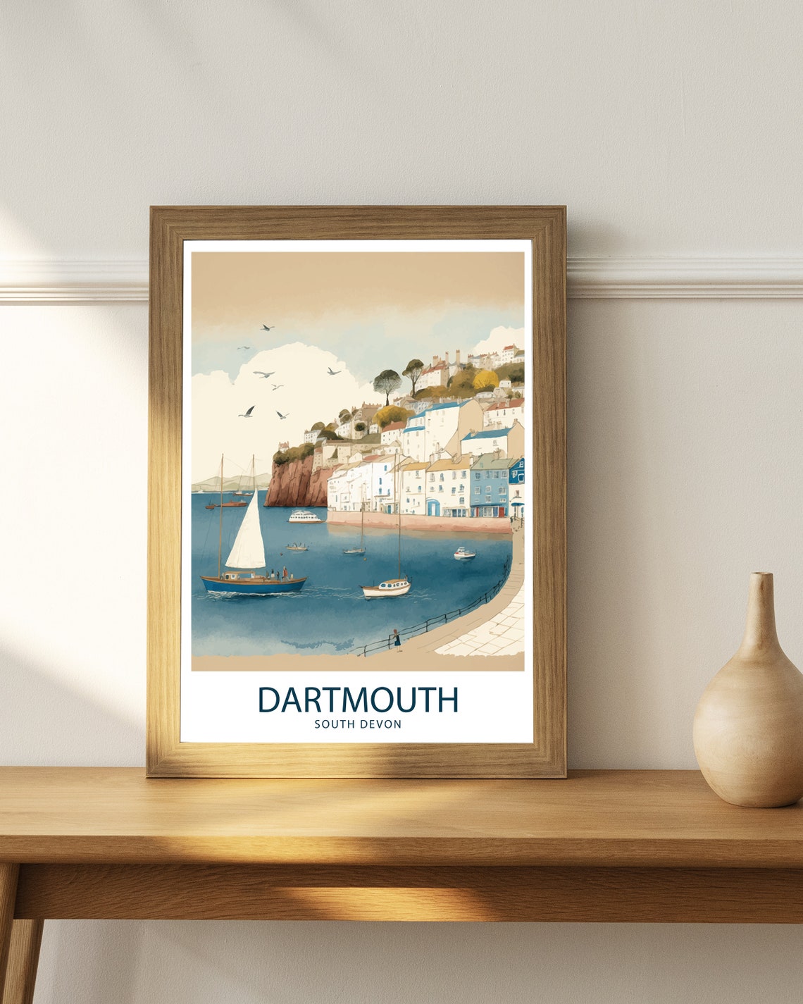 Dartmouth Art Print Dartmouth Dartmouth Harbour Dartmouth Print Dartmouth Art Travel Poster Travel Print Dartmouth Poster - Image 3