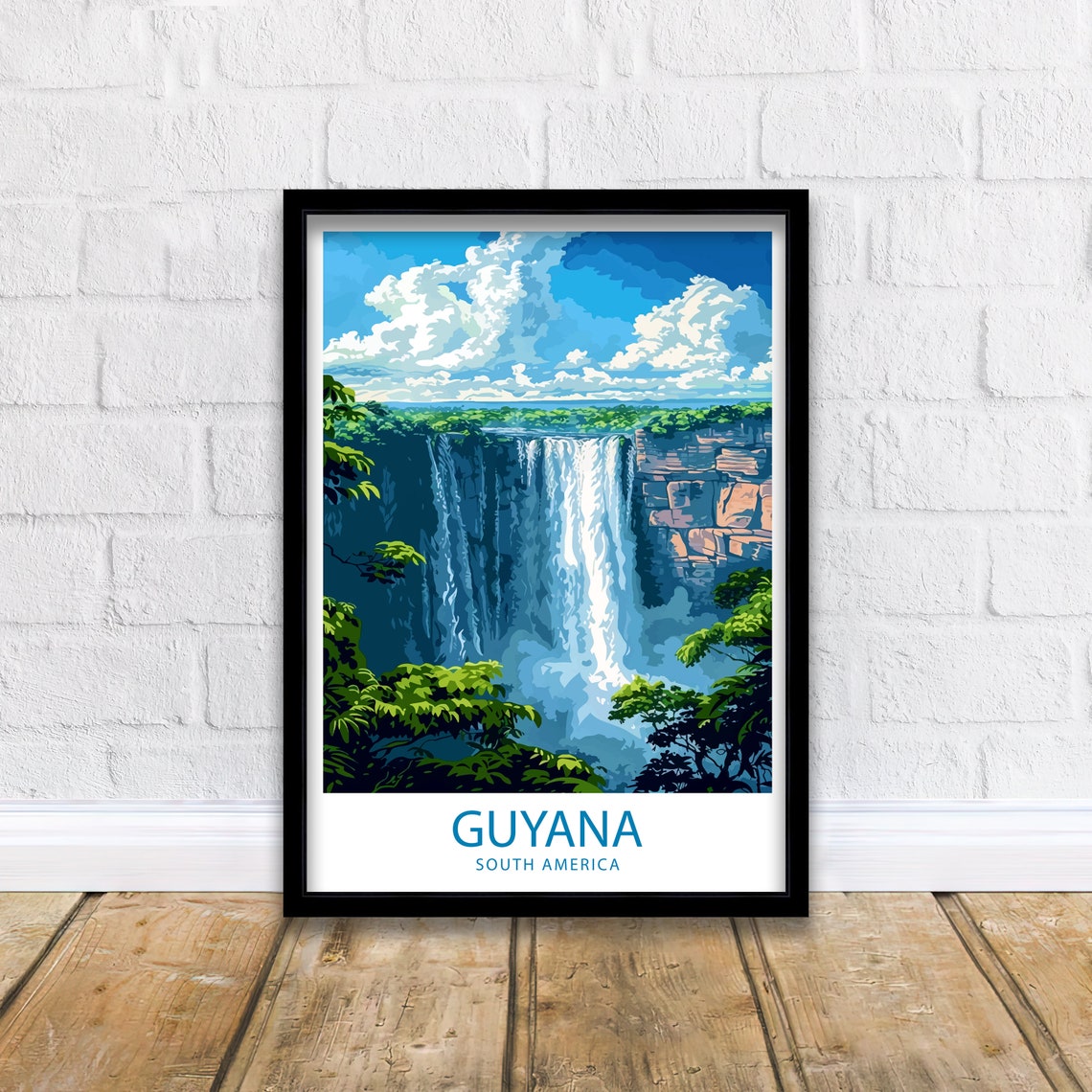 Guyana South America Kaieteur Falls Waterfall Jungle Scene Poster - Image 5