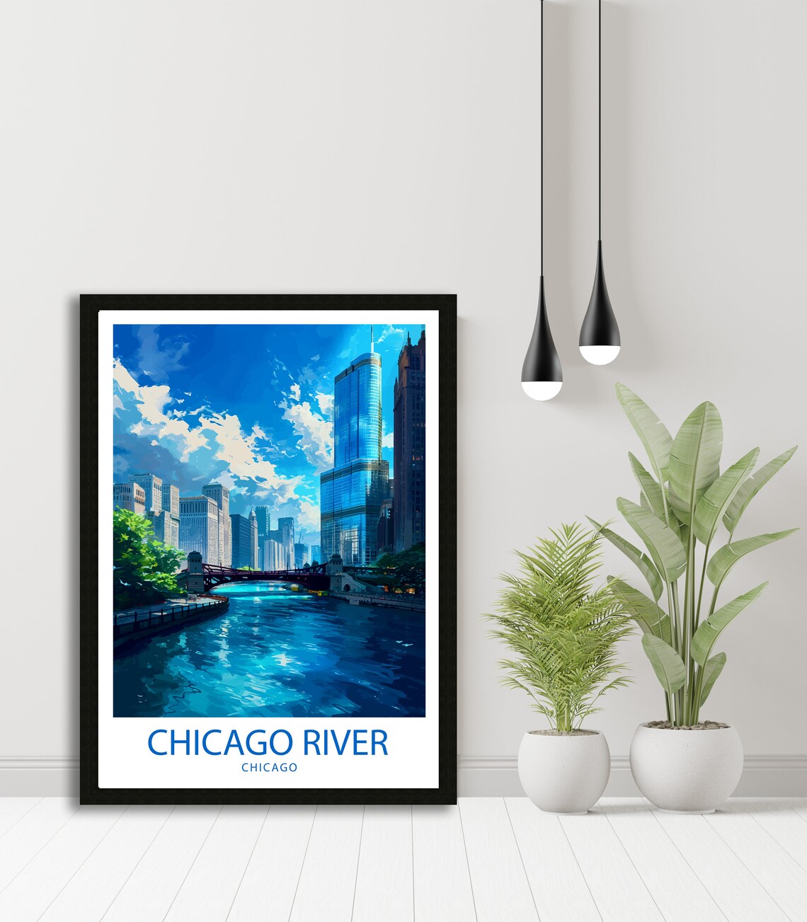 Chicago River Illinois Skyscraper Canyon Riverwalk Travel Poster - Image 4