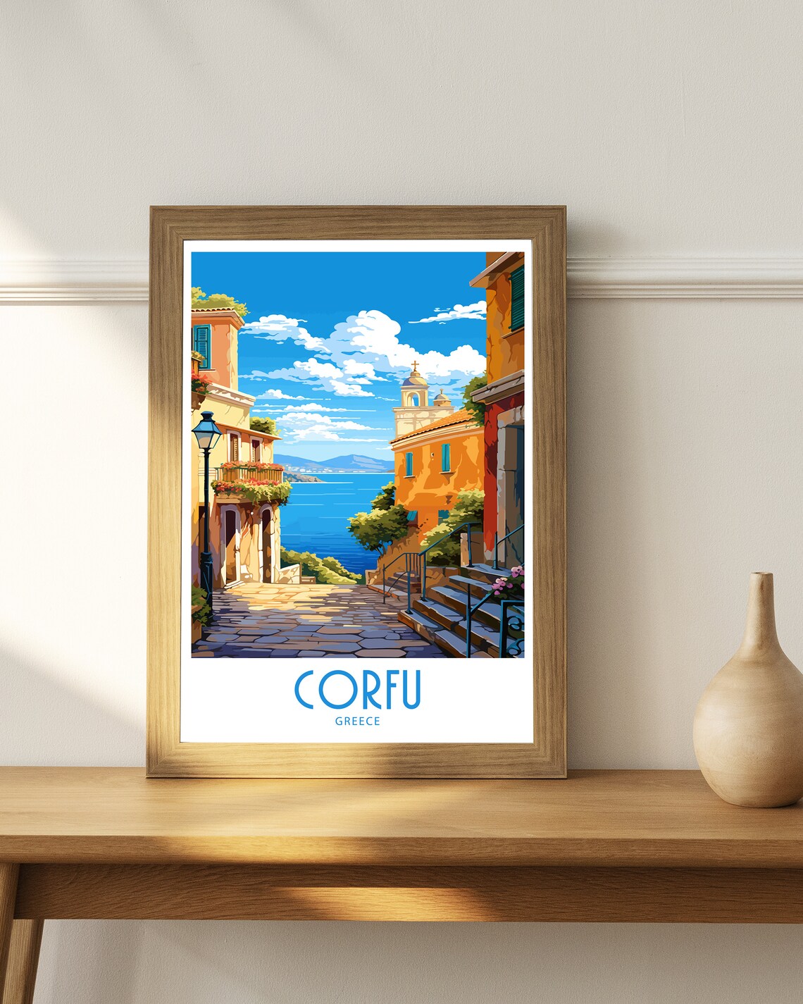 Corfu Greece Travel Poster, Europe Wall Art Print - Image 4