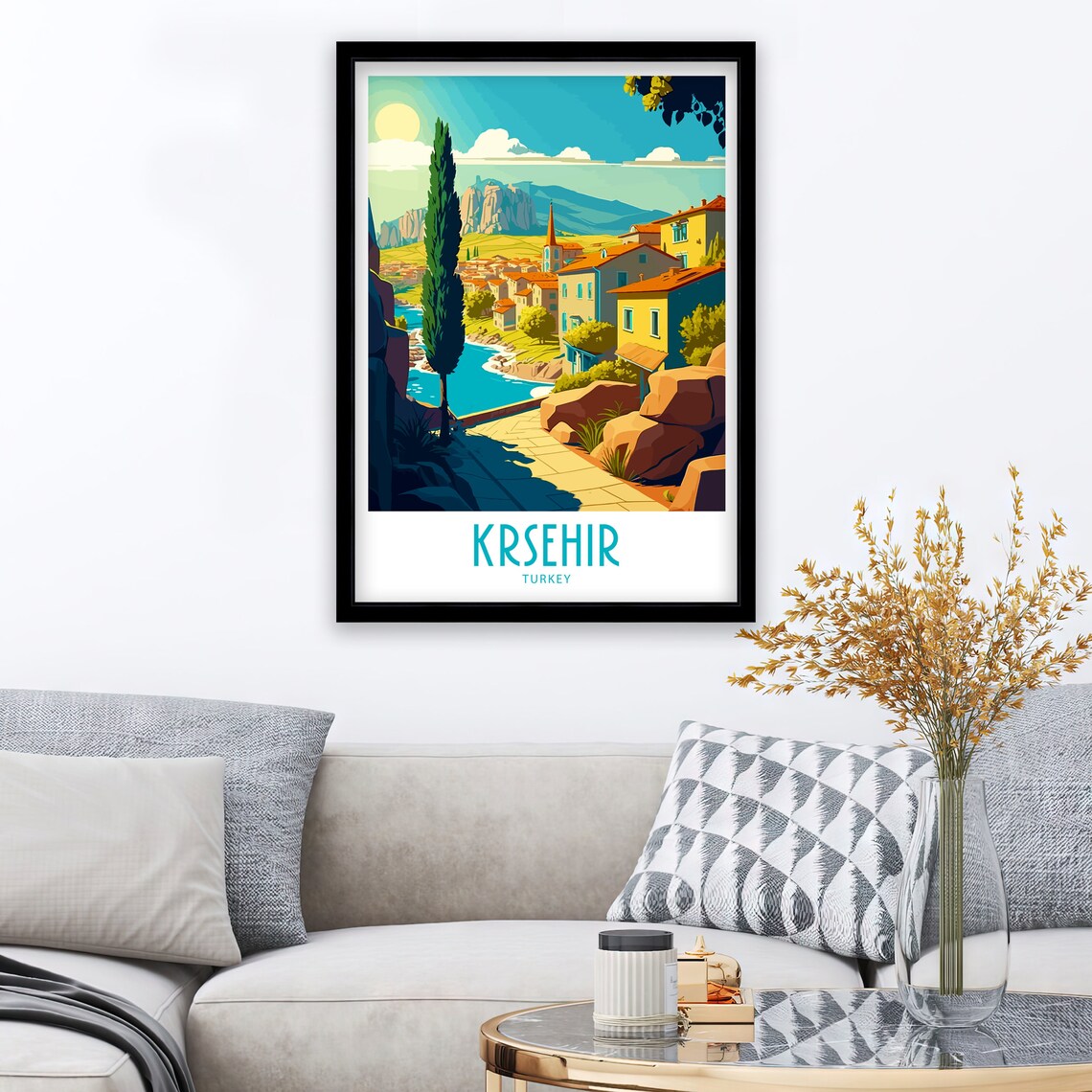 Krehir Turkey Travel Poster, Scenic Place Print - Image 3