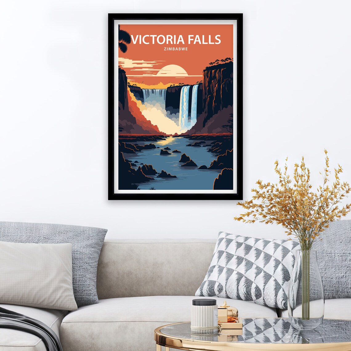 Victoria Falls Travel Poster, Africa Waterfall - Image 2