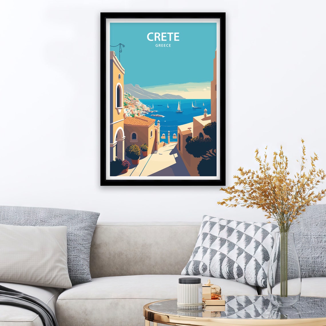 Crete Art Print Crete Art Poster Travel Poster Greece Travel Print Greece Poster Crete Print Travel Poster Crete Travel Print - Image 2