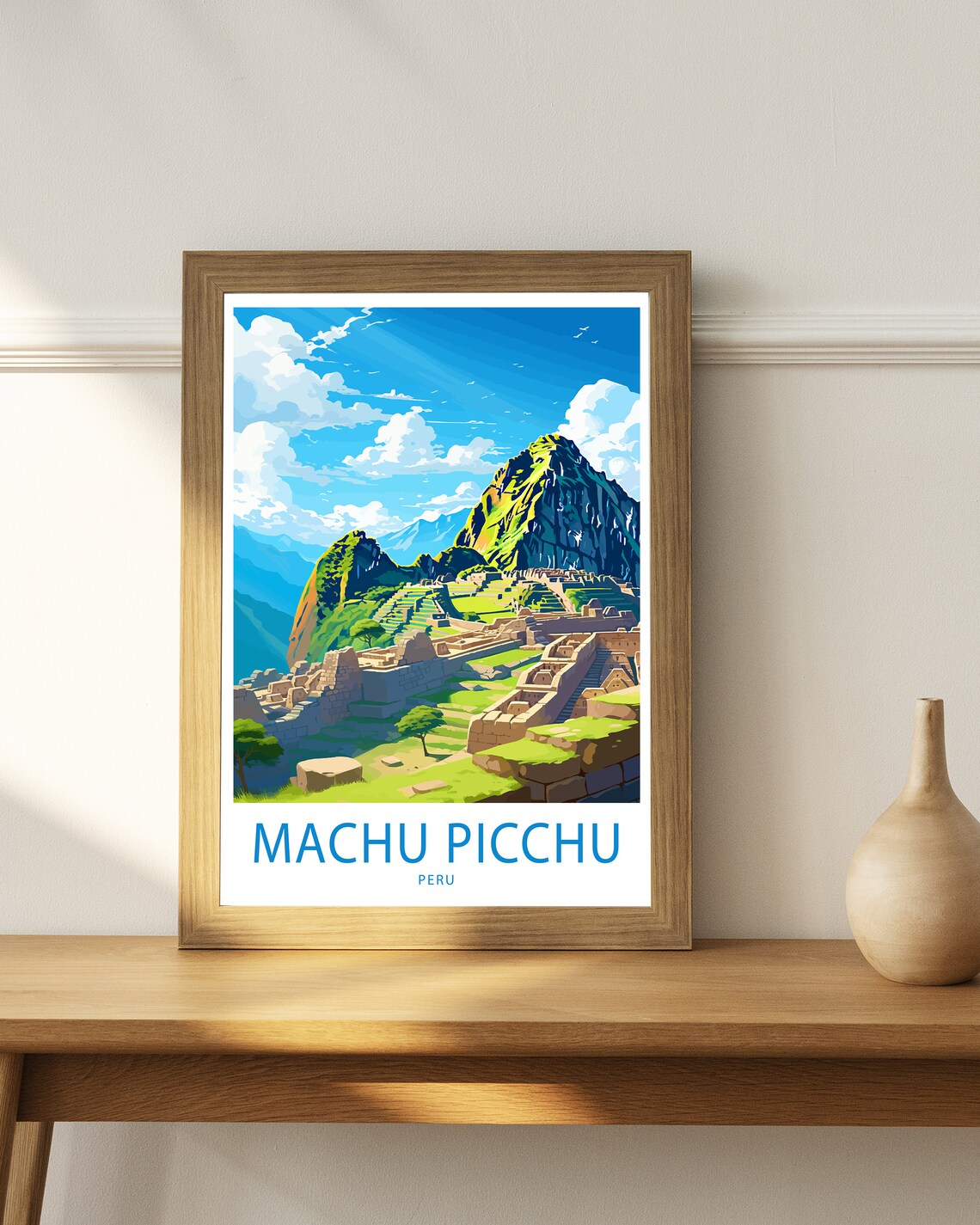 Machu Picchu Peru Ancient Ruins Mountain Illustrated Travel Poster - Image 4