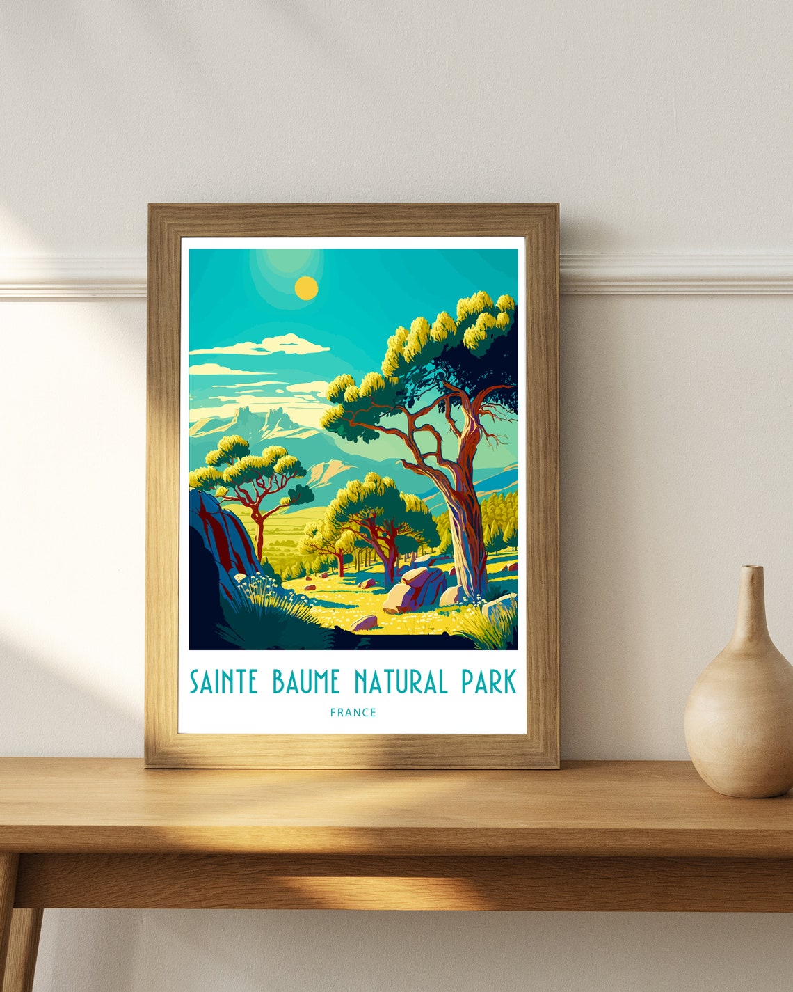 Sainte Baume Natural Park France Vintage Pine Forest Travel Poster - Image 4