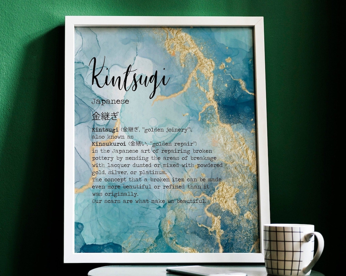 Kintsugi Meaning Poster, Japanese Definition Art Print