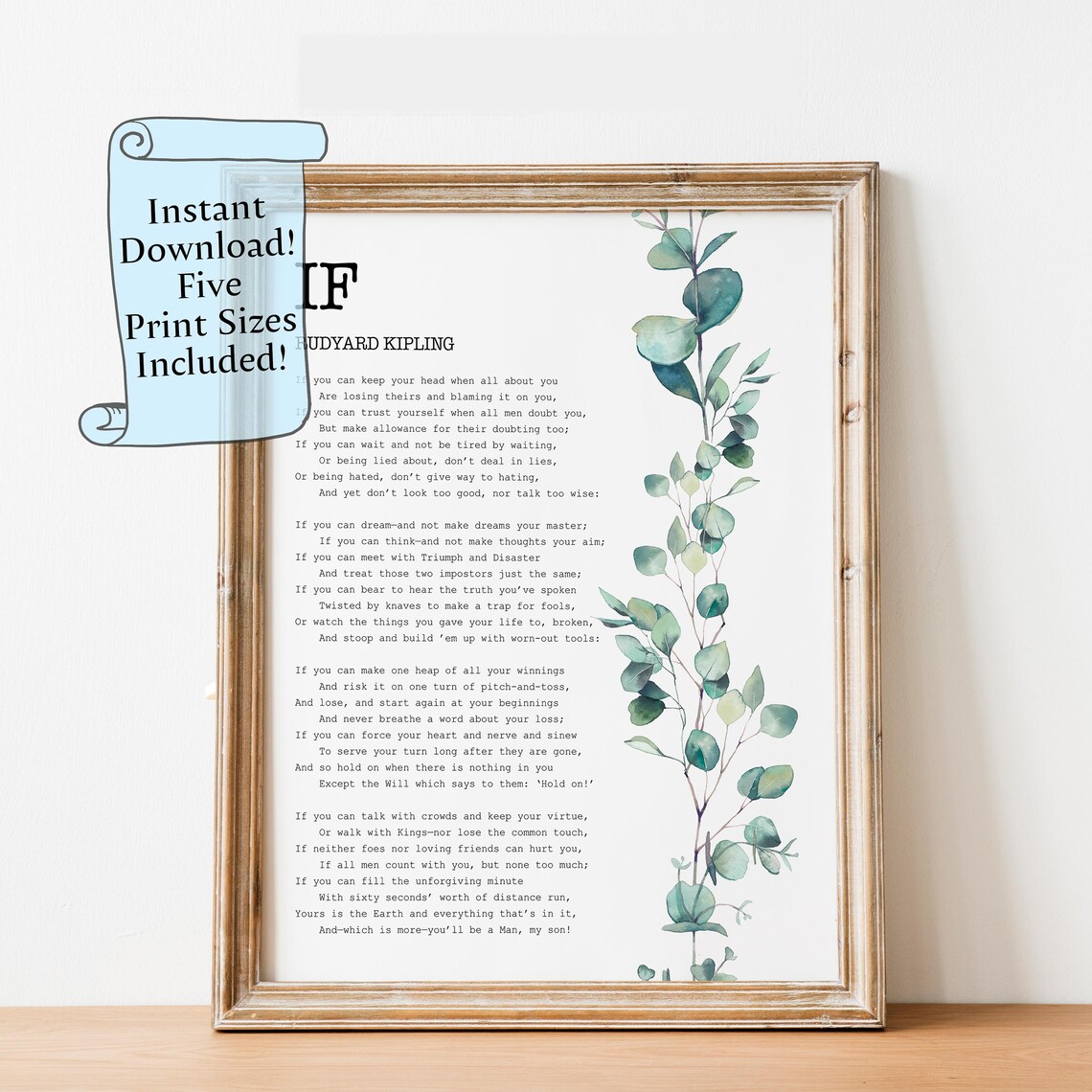If By Rudyard Kipling Watercolor Art Print