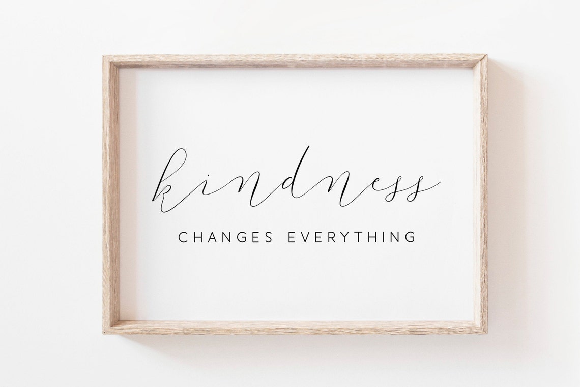 Kindness Changes Everything Script Horizontal Typography Quote Poster