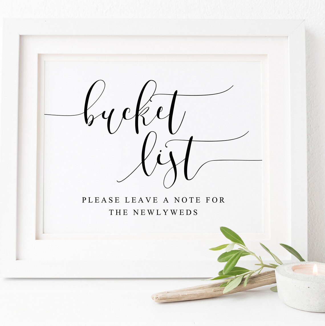Bucket List Wedding Sign, Newlyweds Guest Book Art Print