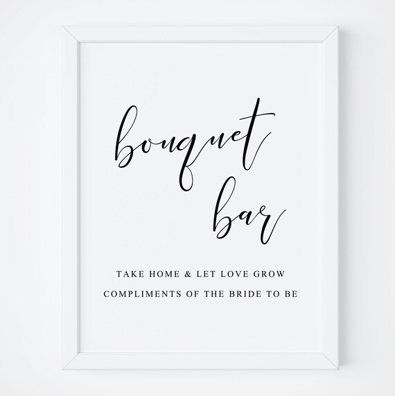 Let Love Grow Wedding Bouquet Bar Sign Art Print