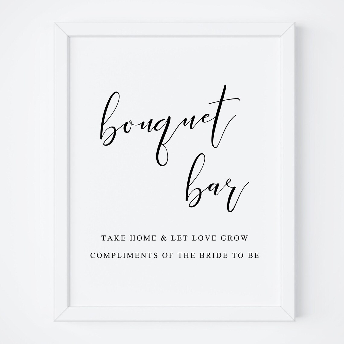 Let Love Grow Wedding Bouquet Bar Sign Art Print